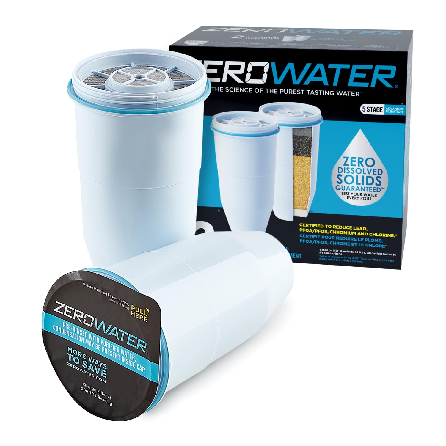 You are currently viewing ZeroWater Replacement Filters 2-Pack BPA-Free Replacement Water Filters for ZeroWater Pitchers and Dispensers NSF Certified to Reduce Lead & Other Heavy Metals